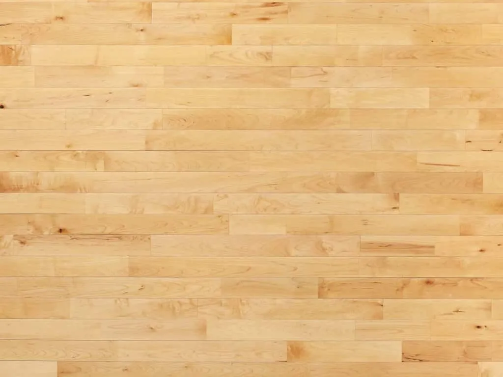 Hardwood plank flooring during installation